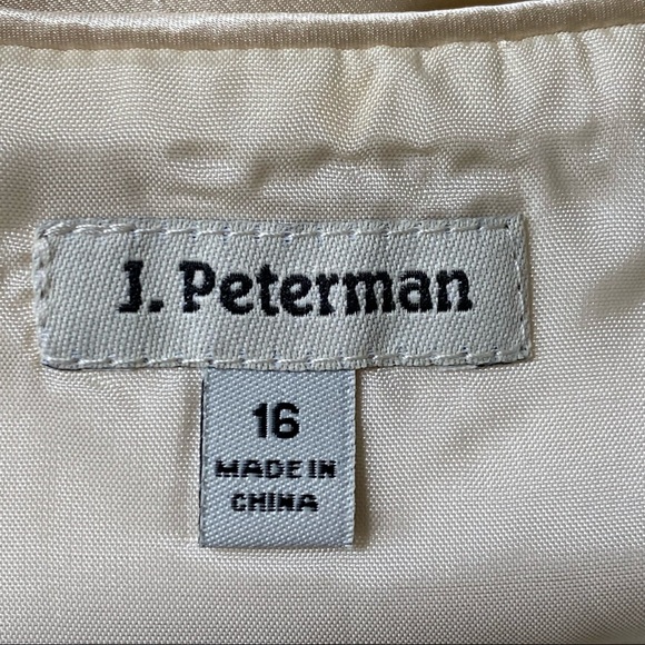 SOLD $$$  J Peterman Size 16 Champagne Beige Silk Satin Sleeveless Dress + Belt - Picture 10 of 11